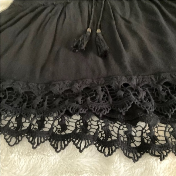 Knox Rose Black Boho High/Low Hem Top Size S - Picture 5 of 12